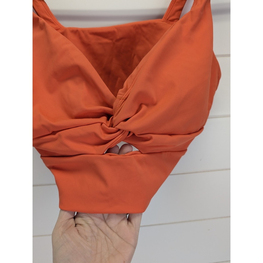 Halara Cool Touch Yoga Sports Bra XL Orange Cut Out Cropped Tank Top Padded - Picture 2 of 8